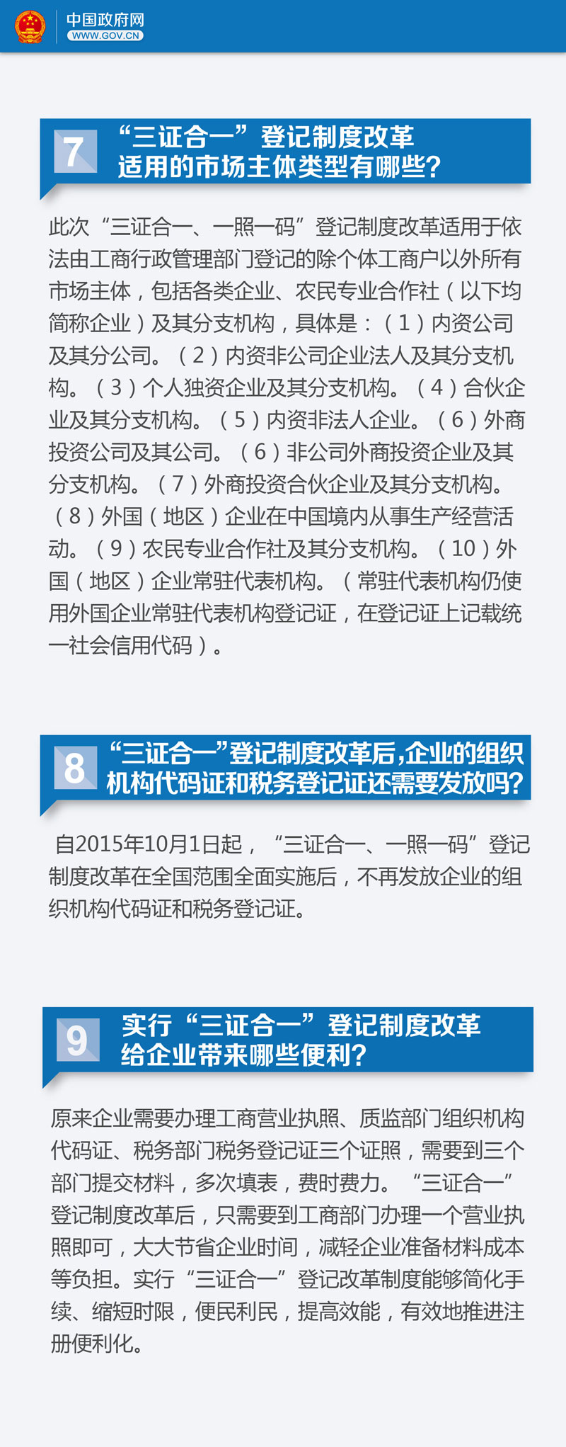 關于“三證合一” 你需要了解22個關鍵問題