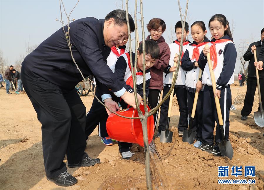 黨和國(guó)家領(lǐng)導(dǎo)人參加首都義務(wù)植樹活動(dòng)