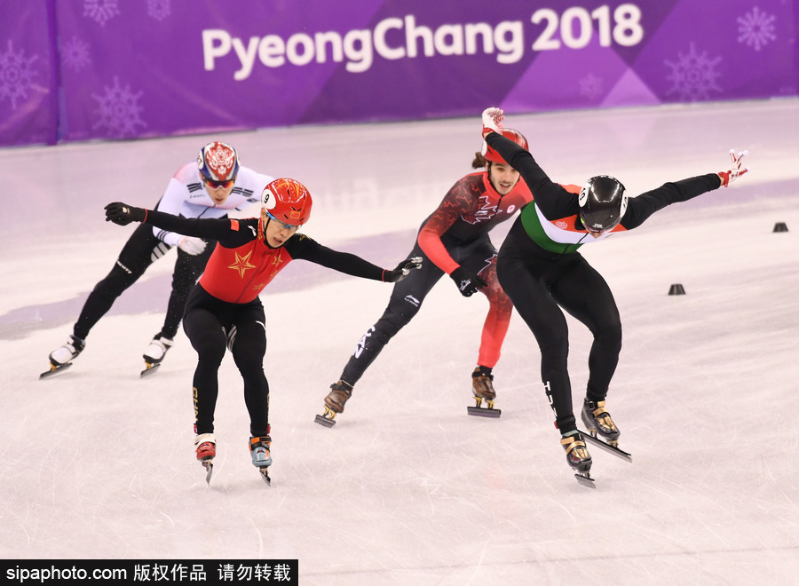 2018平昌冬奧會(huì)短道速滑：男子5000米接力A組決賽 中國(guó)隊(duì)摘銀