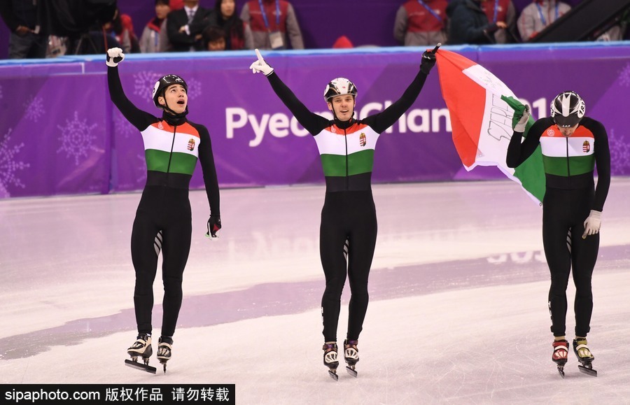 2018平昌冬奧會(huì)短道速滑：男子5000米接力A組決賽 中國(guó)隊(duì)摘銀