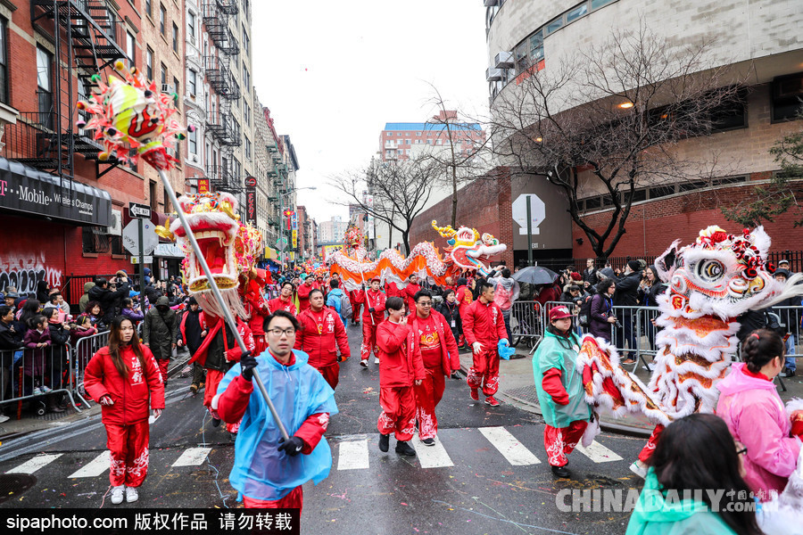 紐約唐人街迎接農歷新年 中國傳統元素濃郁