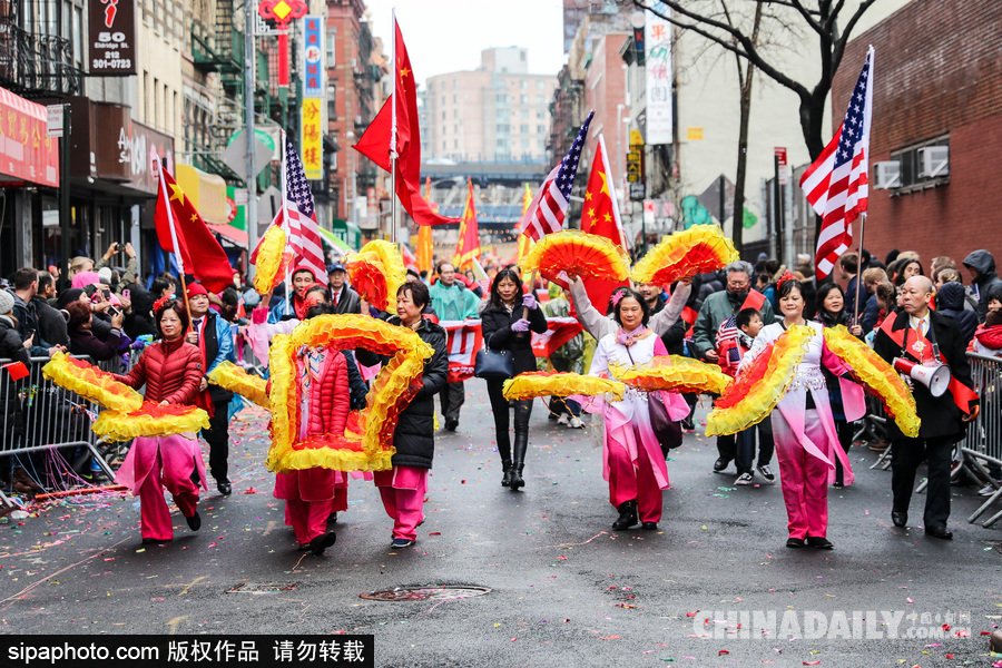 紐約唐人街迎接農歷新年 中國傳統元素濃郁