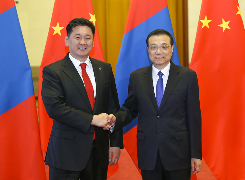 李克強(qiáng)同蒙古國總理呼日勒蘇赫舉行會談